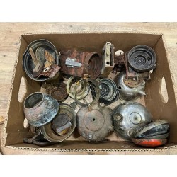 Various parts of Wehrmacht carbide lamps