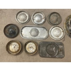 Lids of different jars of the field kitchen