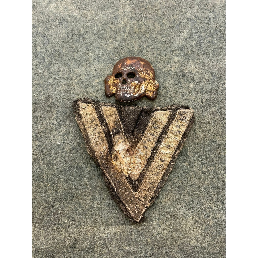 SS Totenkopf Skull with Patch ORIGINAL!